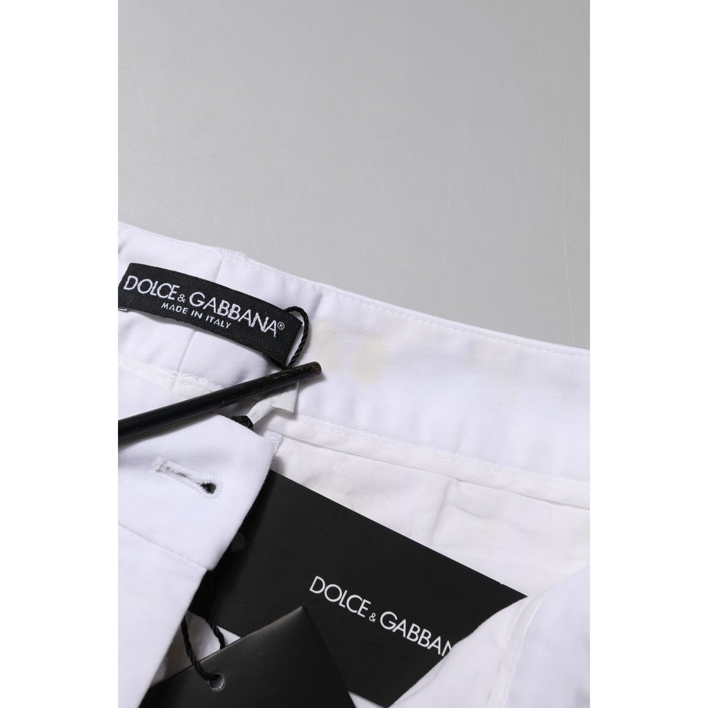 Dolce & Gabbana White Cotton Stretch Mid Waist Jeans