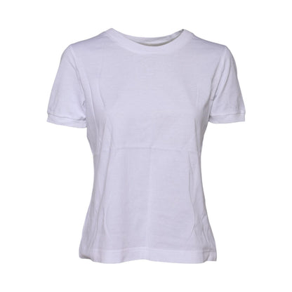 Dolce & Gabbana White Cotton Round Neck Short Sleeves T-shirt