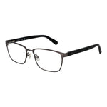 Guess Gray Men Glasses Frame in gunmetal with full-rim rectangle design, metal frame, and spring hinge. Includes branded case.