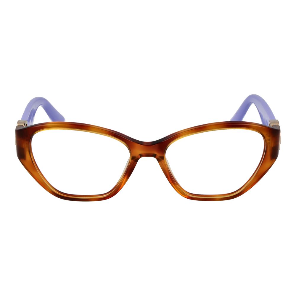 Guess Brown Women Glasses Frame, full-rim acetate cat eye style, brown color with demo plastic lenses, size 51-16-140.