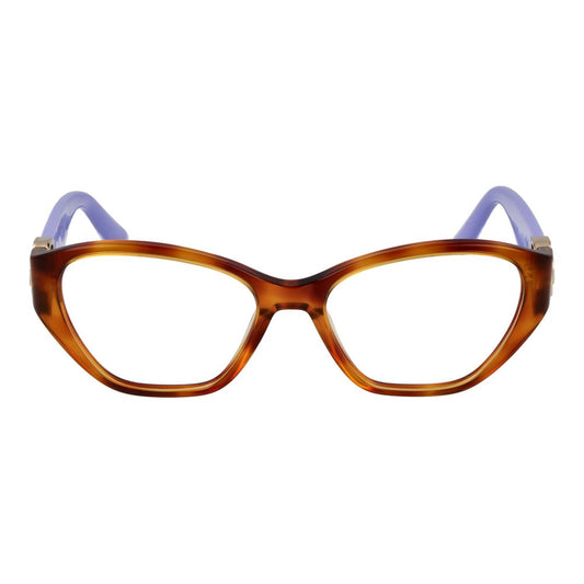 Guess Brown Women Glasses Frame, full-rim acetate cat eye style, brown color with demo plastic lenses, size 51-16-140.