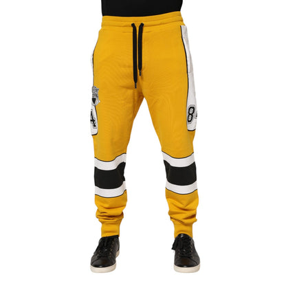 Dolce & Gabbana Yellow Cotton Sweatpant Jogger Trouser Pants