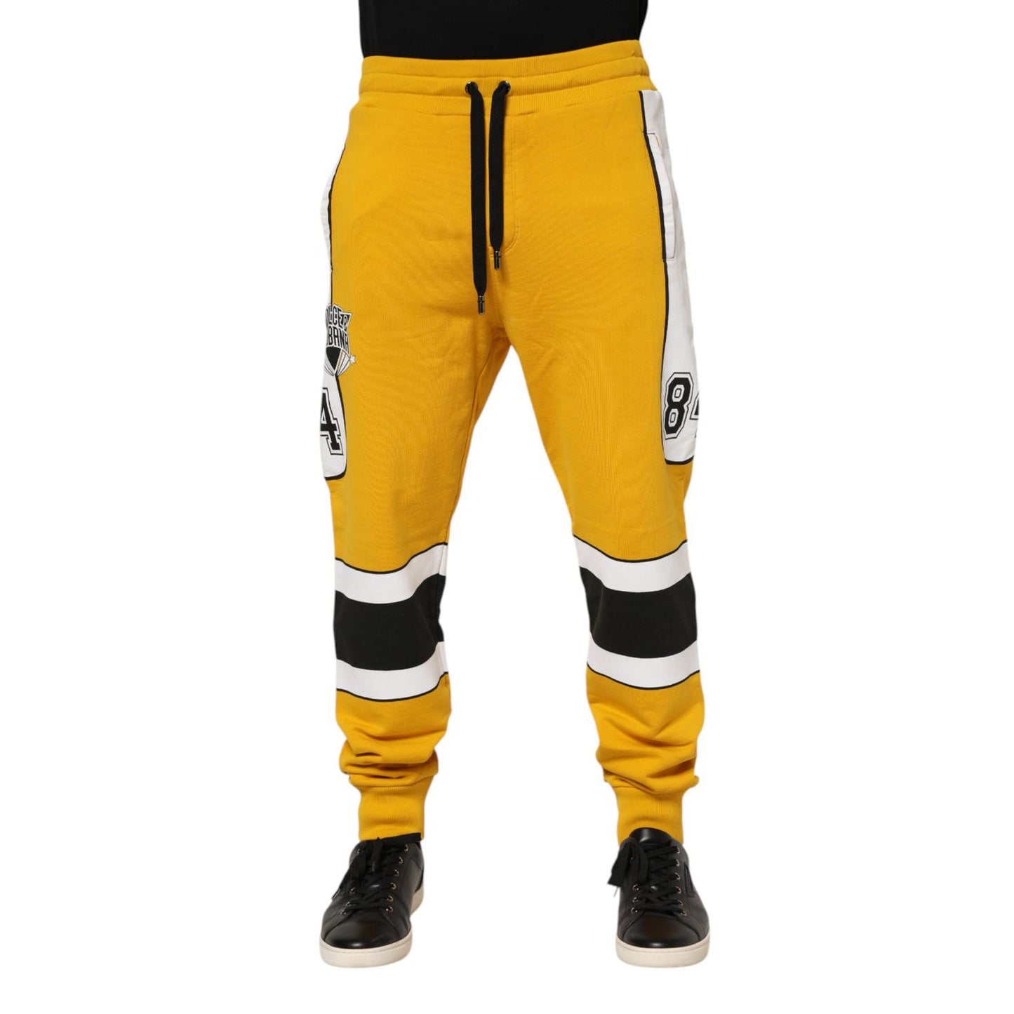 Dolce & Gabbana Yellow Cotton Sweatpant Jogger Trouser Pants