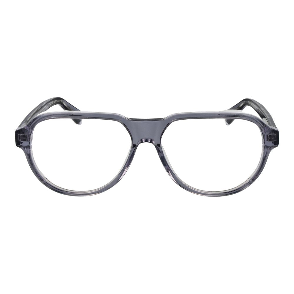 Guess Gray Men Glasses Frame, full-rim acetate aviator style with 56-14-145 dimensions, grey color, demo lenses, spring hinge included.