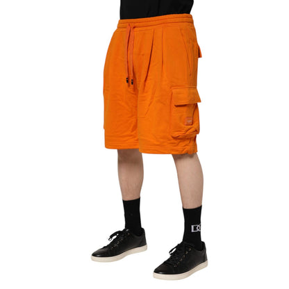 Dolce & Gabbana Orange Cotton Men Casual Cargo Bermuda Shorts
