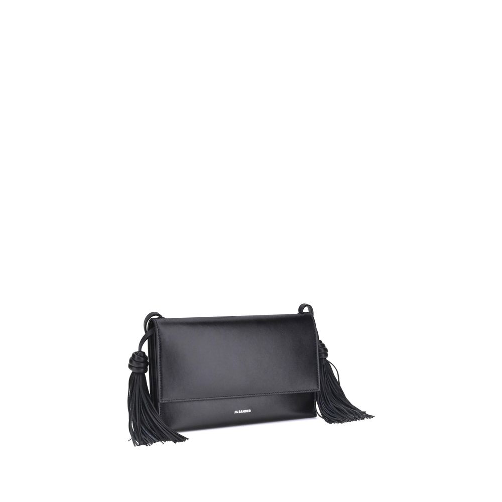 Jil Sander Black Calf Leather Bos Taurus Shoulder Bag