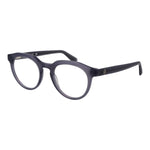 Guess Gray Men Glasses Frame in acetate with full-rim round style, demo lenses, and spring hinge. Size 49-20-145, includes branded case.