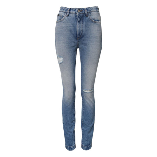 Dolce & Gabbana Blue Washed Skinny High Waist Denim Jeans PAN73111-40