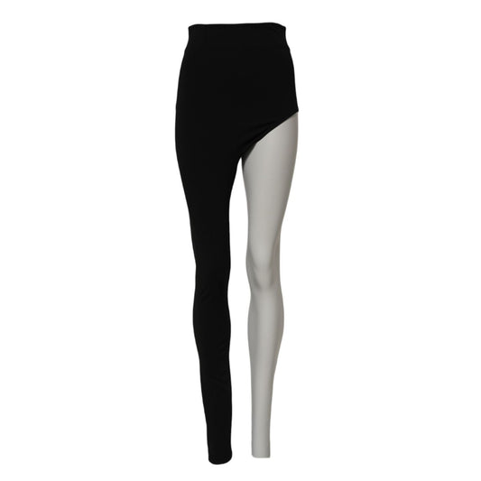 Dolce & Gabbana Black Wool High Waist Single Leg Pants PAN74962-40