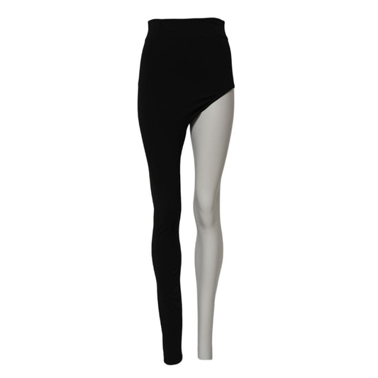 Dolce & Gabbana Black Wool High Waist Single Leg Pants