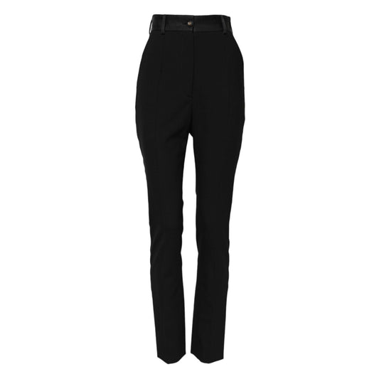 Dolce & Gabbana Black Wool High Waist Skinny Pants PAN74974-40