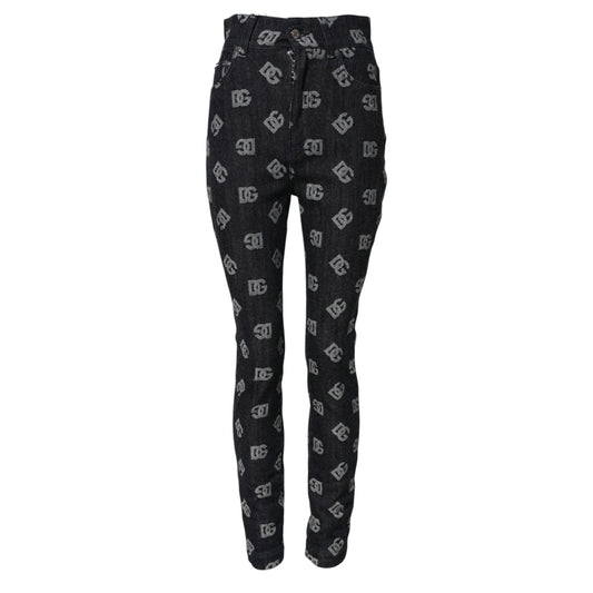 Dolce & Gabbana Black DG Logo High Waist Skinny Denim Jeans PAN74982-40