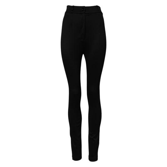 Dolce & Gabbana Black Nylon High Waist Skinny Leggings Pants PAN74983-40