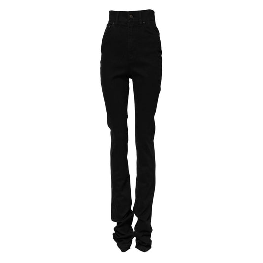 Dolce & Gabbana Black Cotton High Waist Skinny Denim Jeans PAN74998-40
