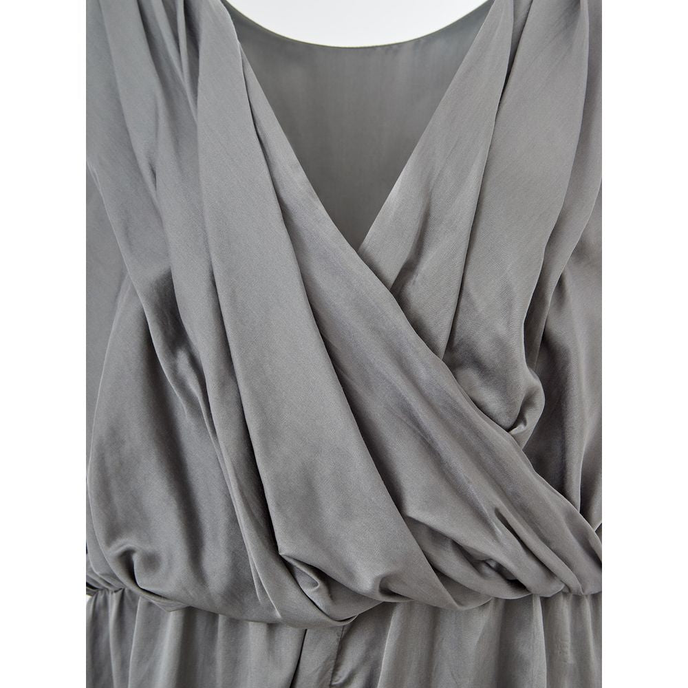 Lardini Gray Silk Casual Dress