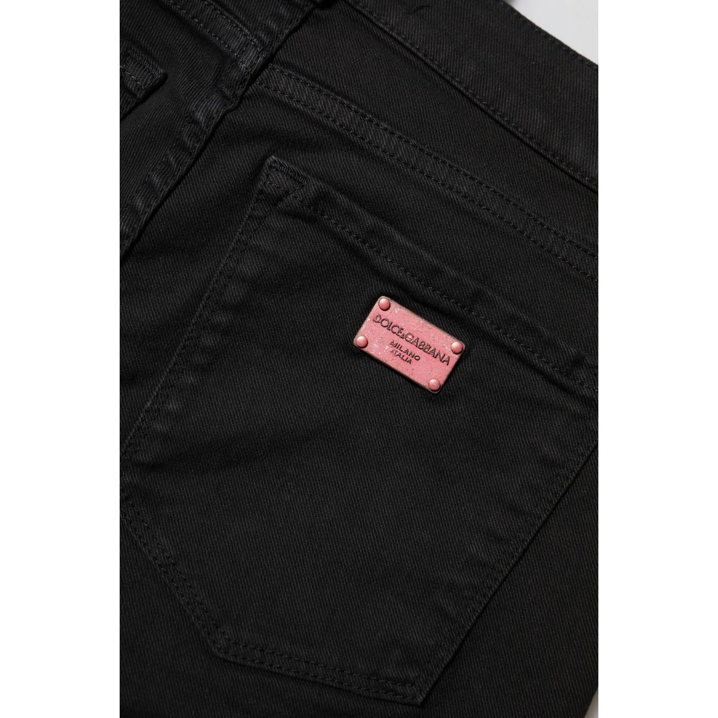 Dolce & Gabbana Black Cotton Skinny Mid Waist Denim Jeans