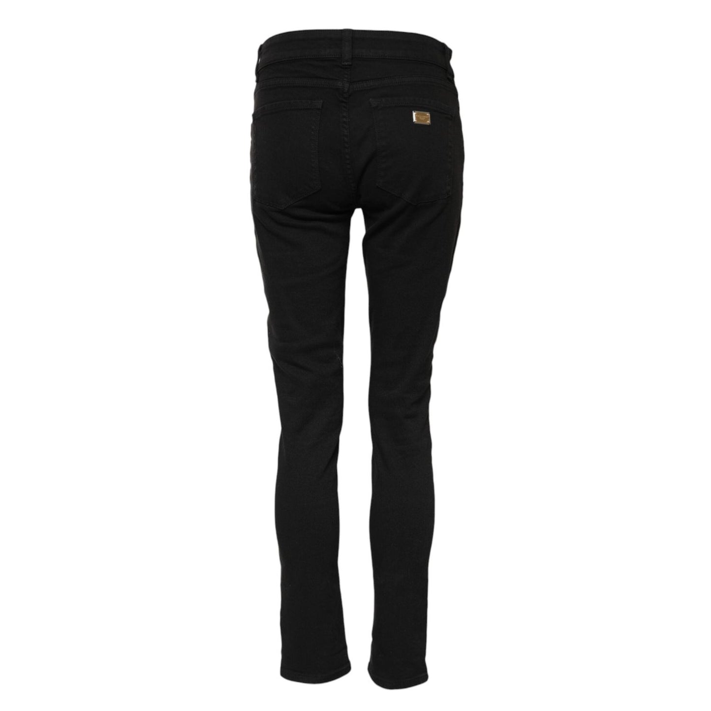 Dolce & Gabbana Black Cotton Skinny Mid Waist Denim Jeans