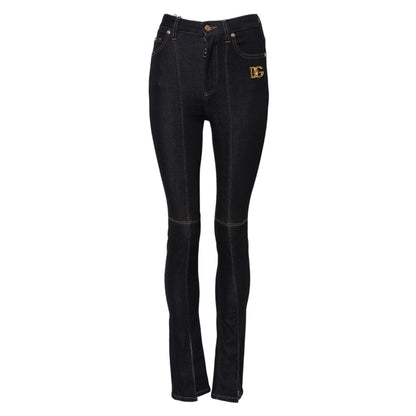 Dolce & Gabbana Blue Cotton High Waist Skinny Denim Jeans
