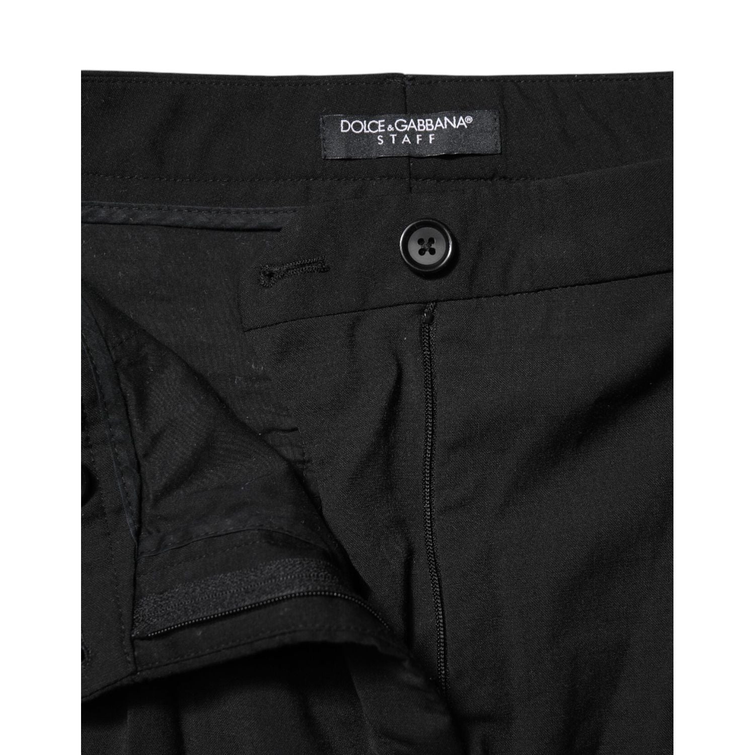 Dolce & Gabbana Black STAFF Mid Waist Tapered Pants