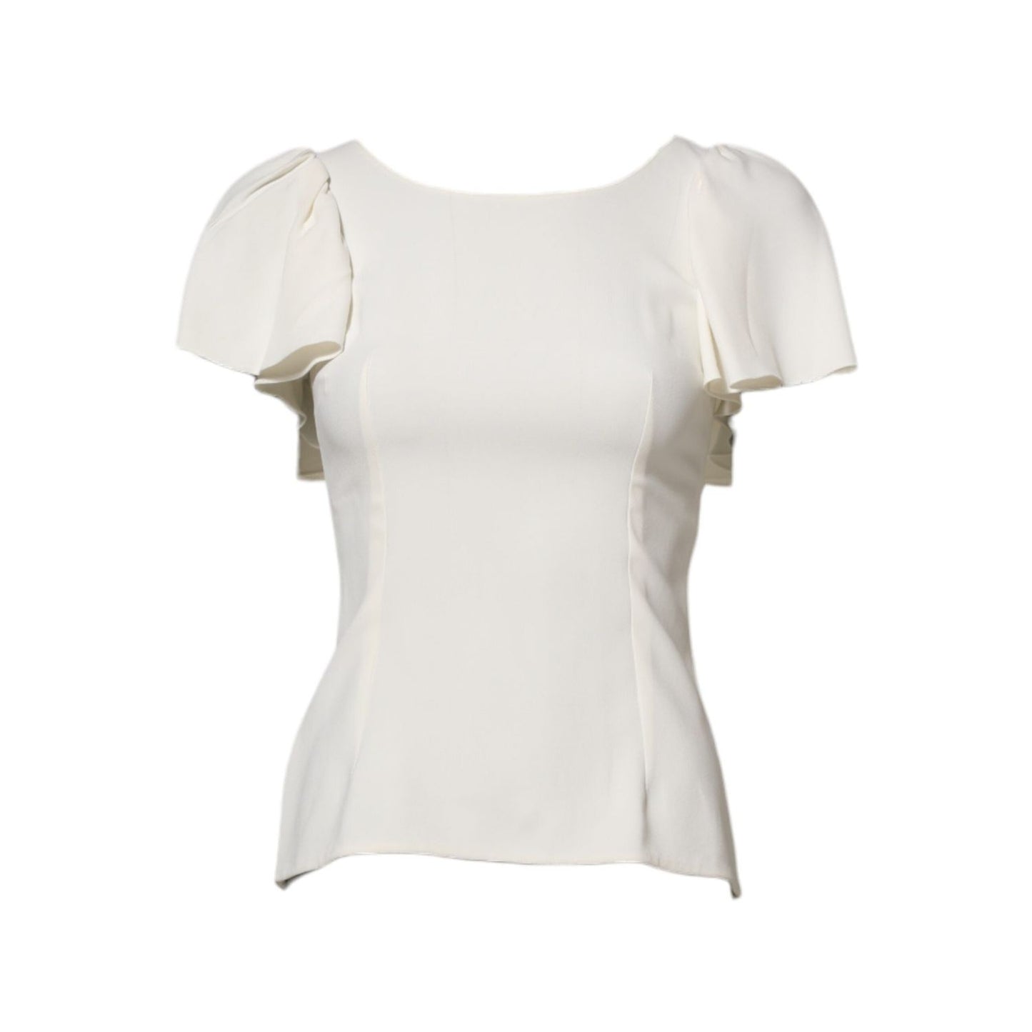 Dolce & Gabbana White Round Neck Short Sleeves Blouse Top TSH90589-36