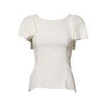 Dolce & Gabbana White Round Neck Short Sleeves Blouse Top TSH90589-36