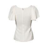 Dolce & Gabbana White Round Neck Short Sleeves Blouse Top TSH90589-36
