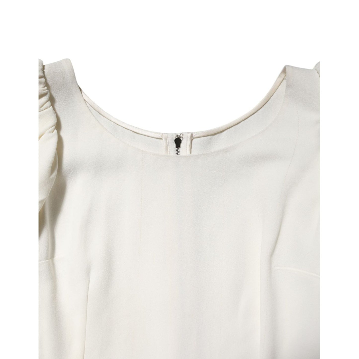 Dolce & Gabbana White Round Neck Short Sleeves Blouse Top TSH90589-36