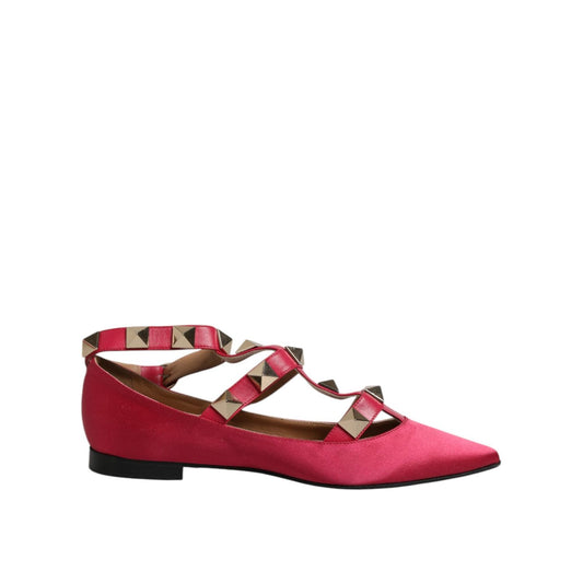 Prosperine Red Gold Studded Pointed Toe Ballet Flats Shoes LA12564-39