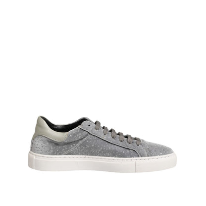 HIDE & JACK Gray Suede Low Top Lace Up Sneakers Shoes