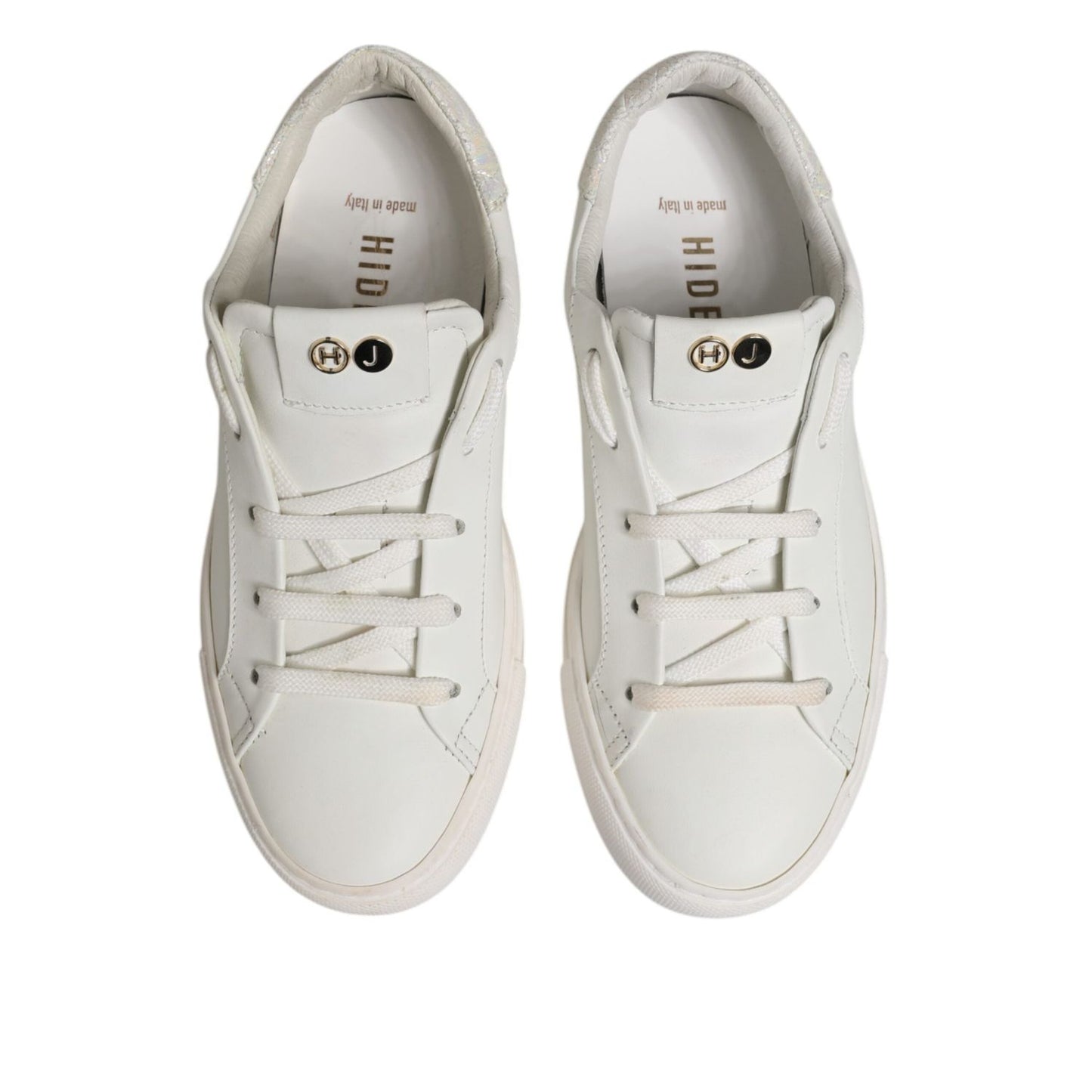 HIDE & JACK White Leather Low Top Lace Up Sneakers Shoes LA12593-35