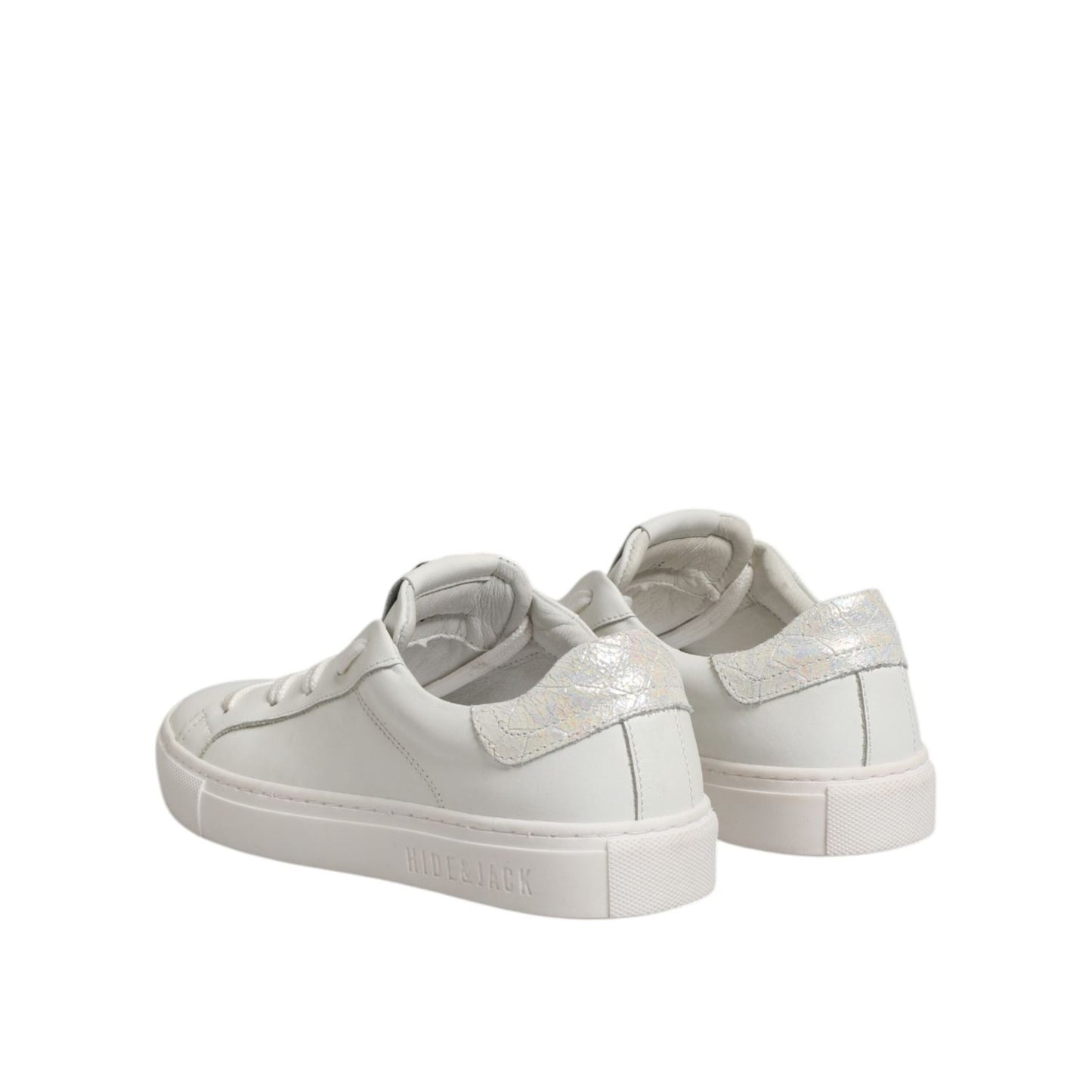 HIDE & JACK White Leather Low Top Lace Up Sneakers Shoes LA12593-35