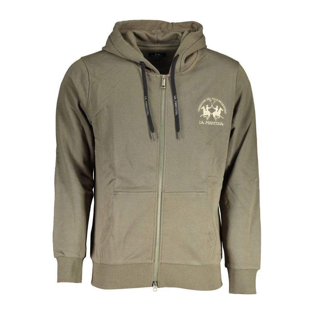 La Martina Green Cotton Sweater LA-17152-L