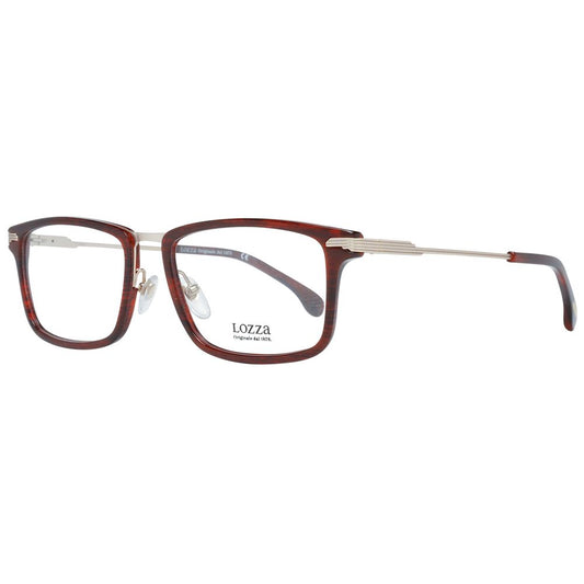 Lozza Red Men Glasses Frame, metal & plastic, full-rim style with spring hinge, size 54-18-140, includes branded case, red color.