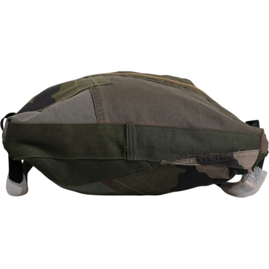 Dolce & Gabbana Military Green Patchwork Rucksack Backpack Bag BAG4635