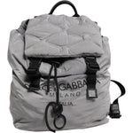 Dolce & Gabbana Gray Milano Print Drawstring Travel Backpack Bag BAG4646