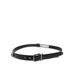 Dolce & Gabbana Black Embellished Metal Logo Buckle Belt