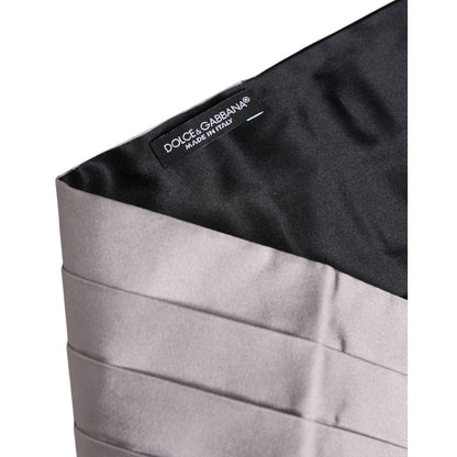 Dolce & Gabbana Gray Men 100% Silk Belt Wide Waist Cummerbund