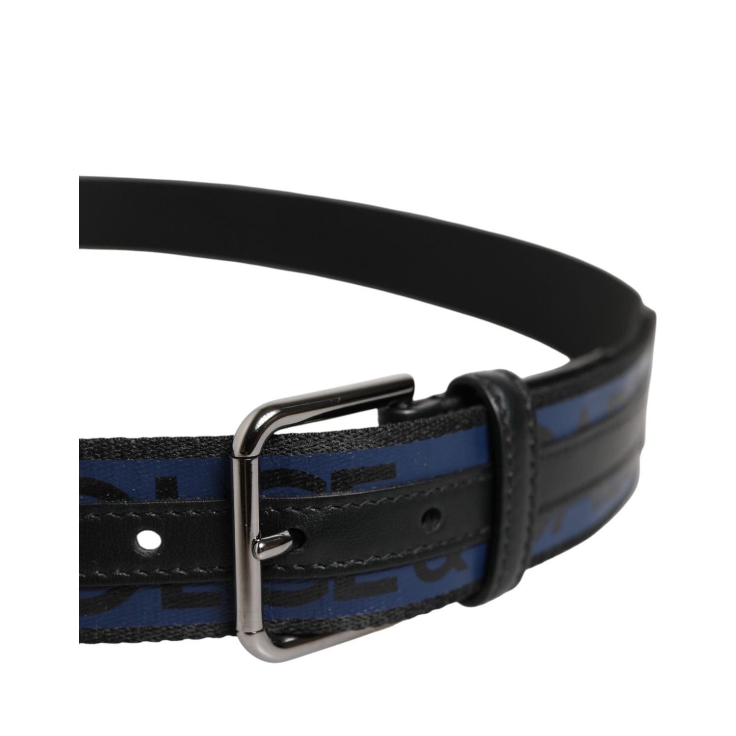 Dolce & Gabbana Blue Black Polyester Metal Buckle Belt BEL9479-100