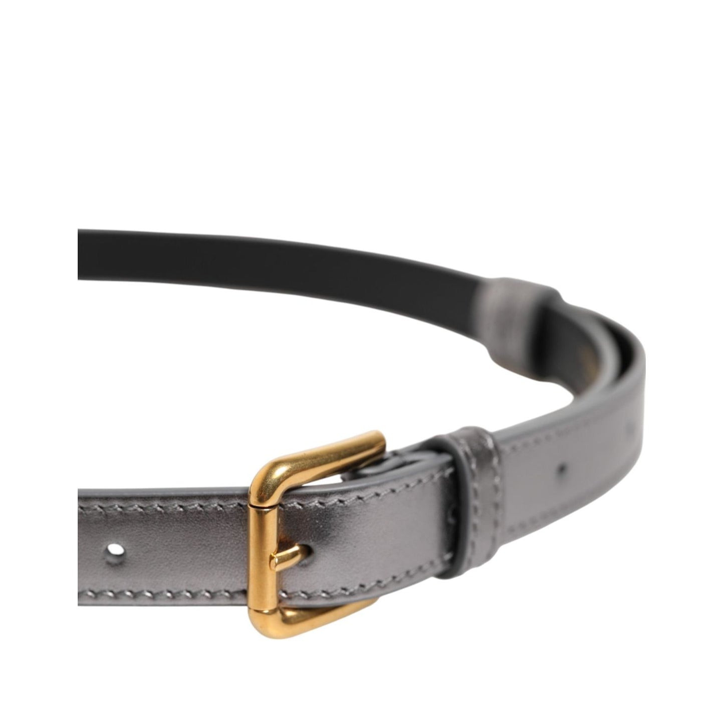 Dolce & Gabbana Silver Logo Engraved Metal Waist Buckle Belt WMB540-75