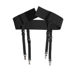 Dolce & Gabbana Black Leather Logo Wide Waist Belt Suspender WMB545-75