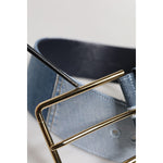 Dolce & Gabbana Two Tone Blue Denim Gold Metal Buckle Belt WMB548-90