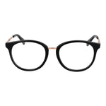 Guess Black Unisex Glasses Frame in acetate, round full-rim design with demo lenses, spring hinge for comfort, and branded case included.