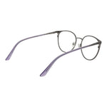 Alt Tag: Guess Silver Women Glasses Frame in round full-rim style with metal frames and spring hinge, featuring demo lenses.