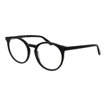 Guess Black Women Glasses Frame, round full-rim acetate, demo lenses, 53mm width, with spring hinge, includes branded case.