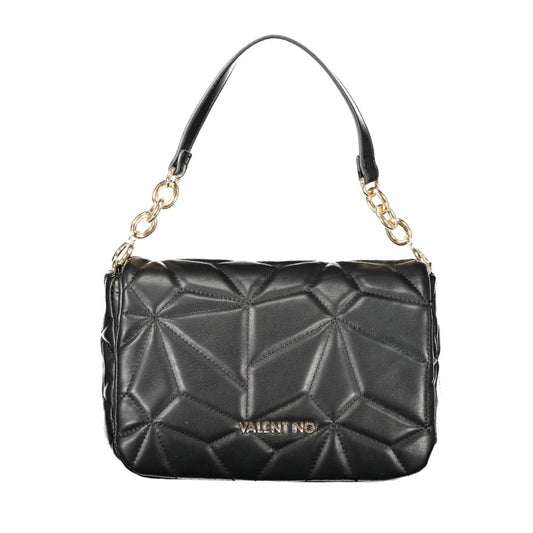 Mario Valentino Black Polyethylene Women Handbag with chain handle and geometric design
