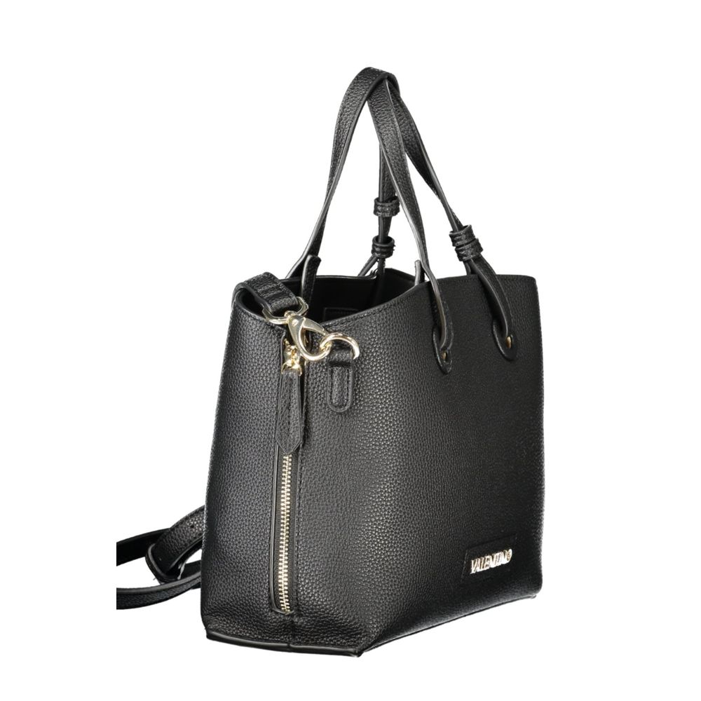Mario Valentino Black Polyethylene Women Handbag with adjustable strap and zip compartments