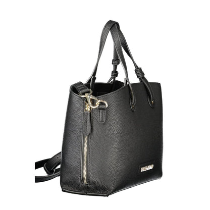 Mario Valentino Black Polyethylene Women Handbag with adjustable strap and zip compartments