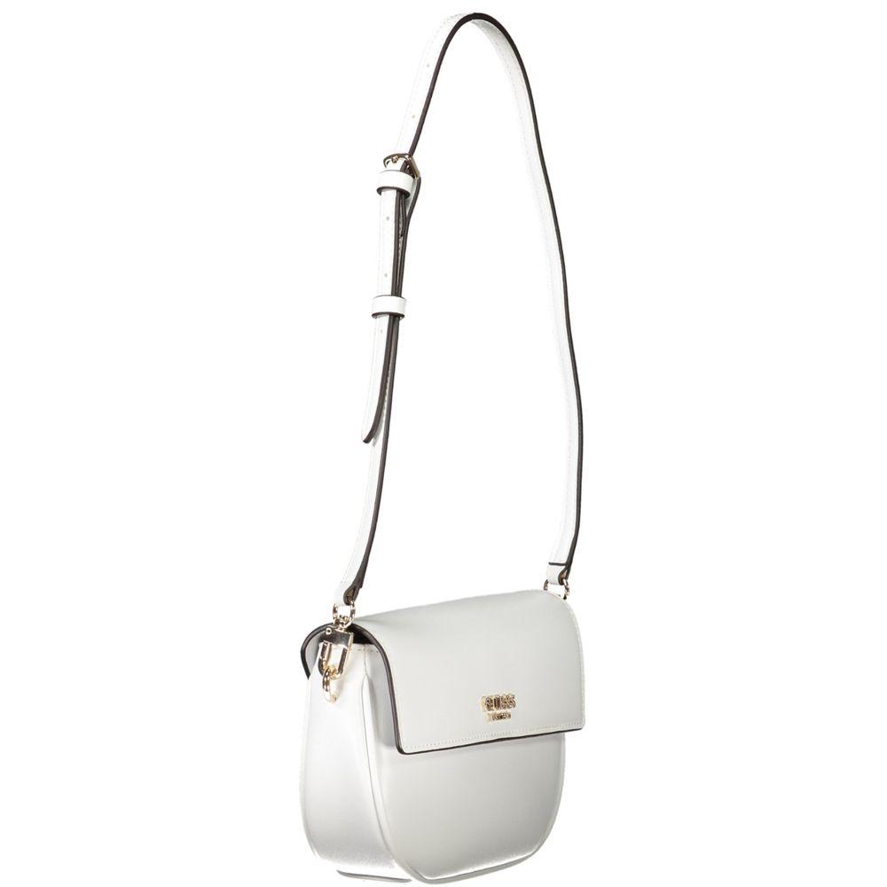 Guess Jeans White Polyethylene Women Handbag with adjustable shoulder strap and protective feet