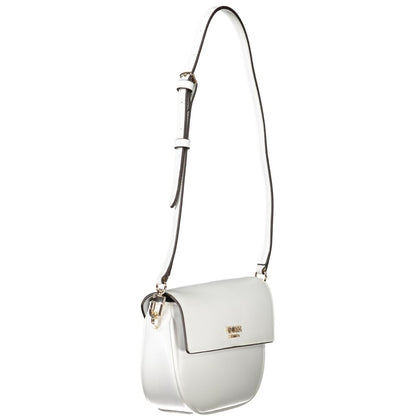 Guess Jeans White Polyethylene Women Handbag with adjustable shoulder strap and protective feet