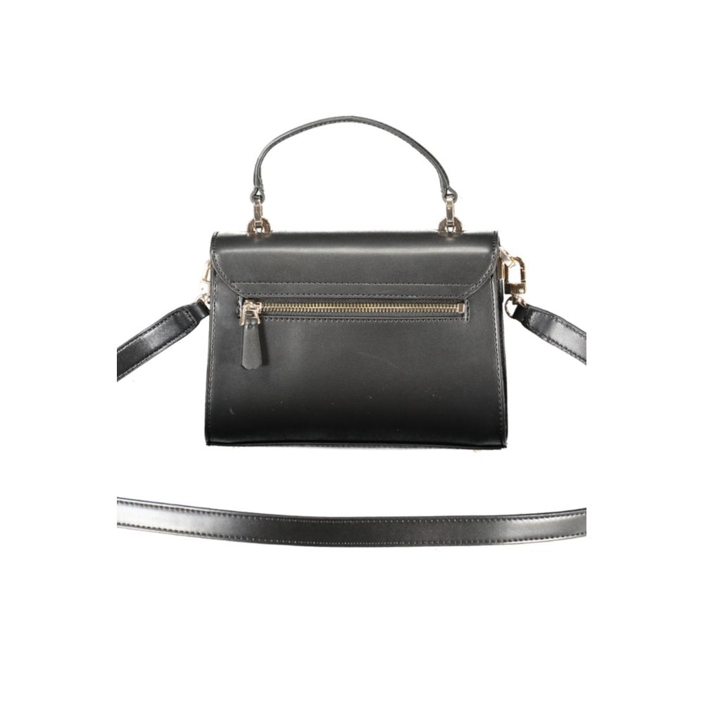 Guess Jeans Black Polyethylene Women Handbag with adjustable strap and external pocket
